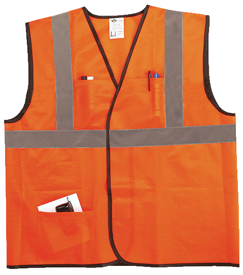 2W EN311C-2 4X-5X Class 2 Econo Vest - Orange- 4X & 5X