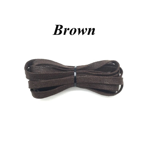 1Pair Waxed Flat Shoelaces Leather Waterproof Casual Shoes Laces
