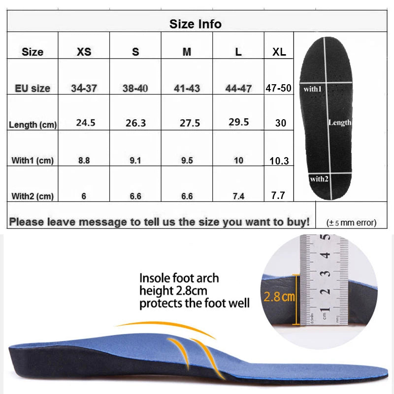 Flat Feet Arch Support Insoles Orthotic Height 3cm High Quality 3D