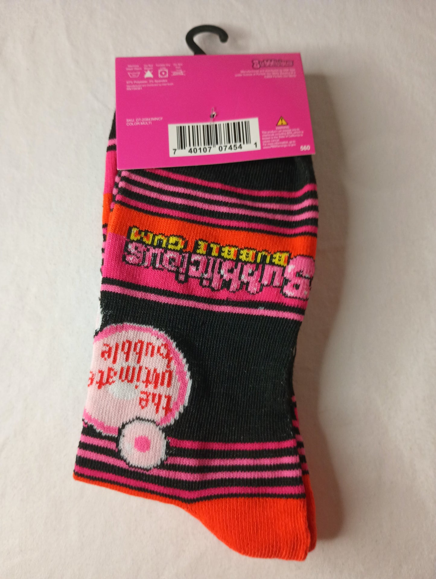 Bubblicious Bubble Gum Crew Socks