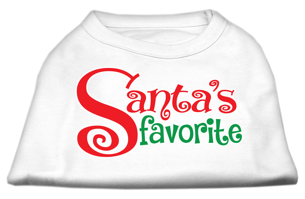 Mirage Pet 51-179 XSWT Santas Favorite Screen Print Pet Shirt, Whi