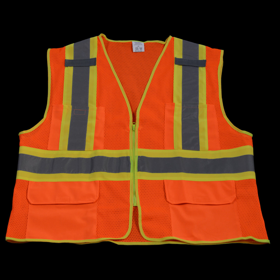 OVM2-CB1-4X-5X Safety Vest Ansi Class Ii Orange Mesh Contrast Binding&