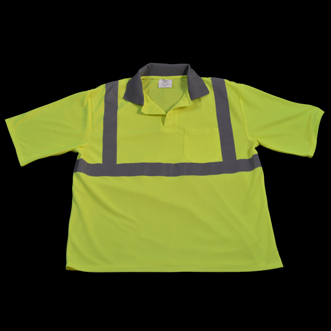 Petra Roc LPSS2-4X Polo Shirt Short Sleeve Ansi Class 2 Lime Micromesh
