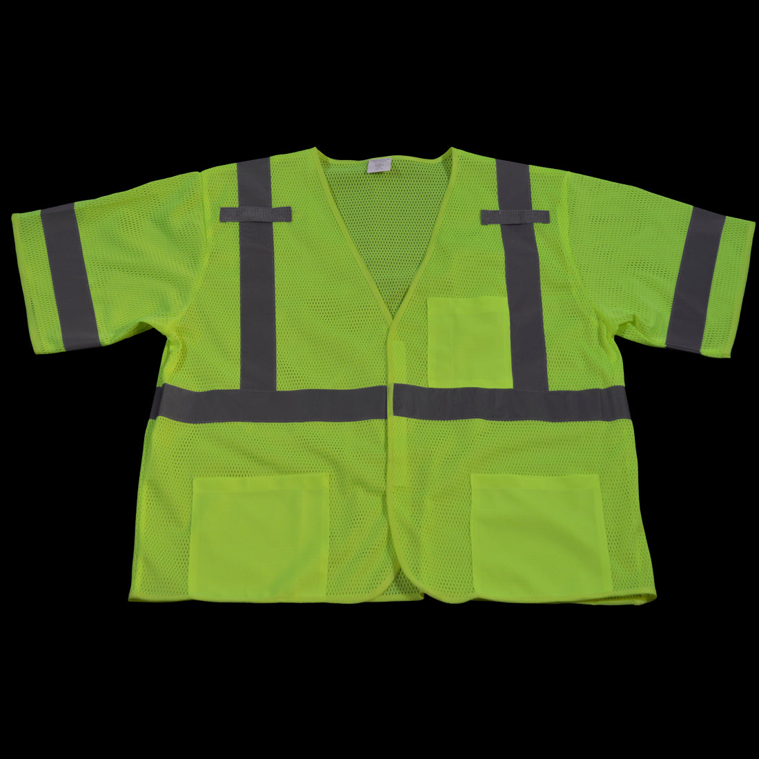 Petra Roc LVM3-S-M Safety Vest Ansi-Isea Class 3 Mesh Lime Cloth Hook