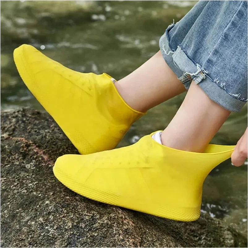 2pcs Waterproof Non-slip Silicone Shoe High Elastic Wear-resistant