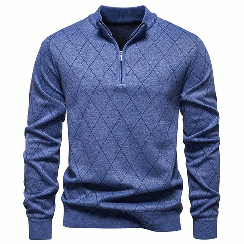 Mens Fashion Sweater Half Zip Collar Knit Pullover Casual Sport Golf