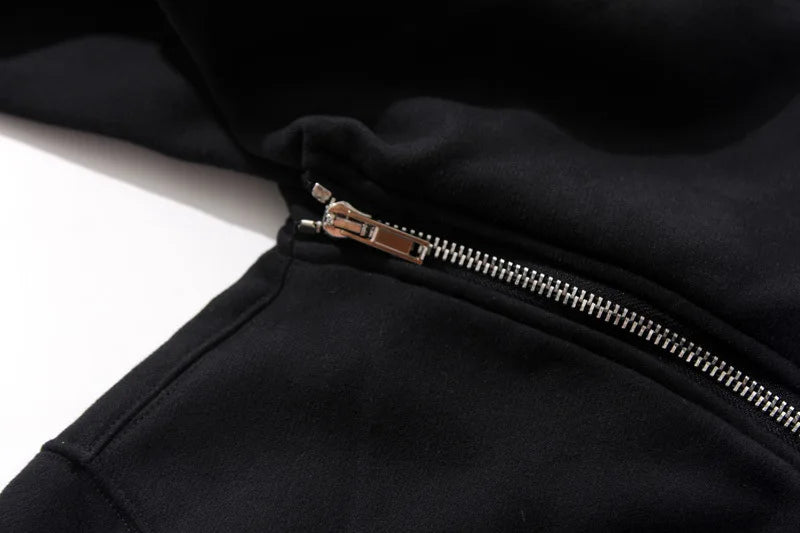 New Hoodies Men zipper Cardigan harajuku black sweatshirts hip hop