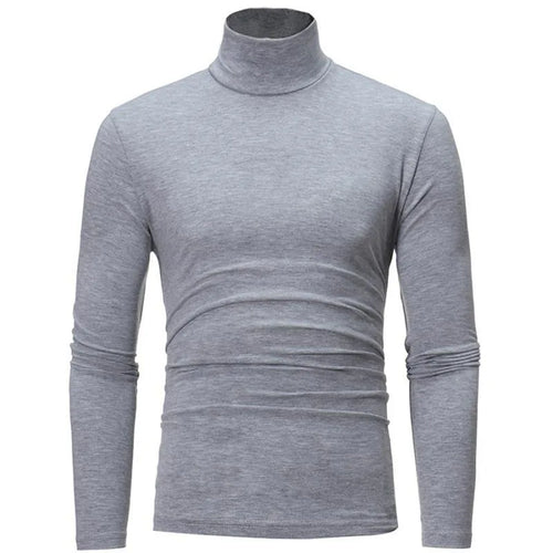 1/2pcs Autumn Winter Men's High Neck T-shirt Slim Fit Fashion High