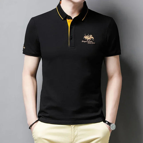 Men's Embroidered Casual Fashion Short Sleeved POLO Shirt Summer