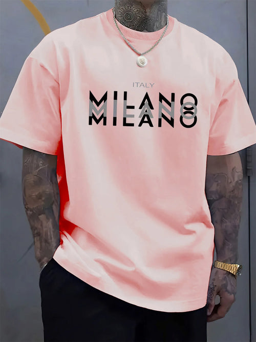 Summer men's 100% pure cotton casual loose fit plus size ITALY MILANO