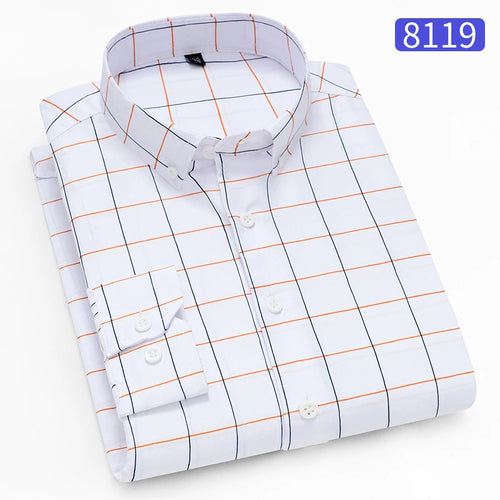 Hot New Men's Formal Shirts Long Sleeve Anti-Wrinkle Office Striped