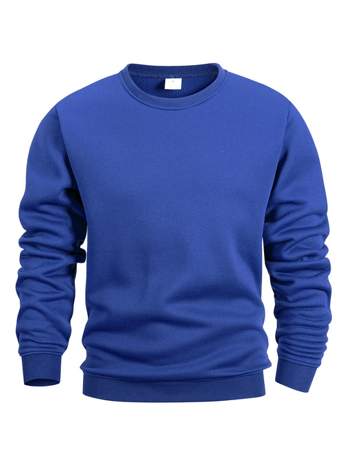 Men's Crew Neck Sweatshirts Solid Color Sweatwear Spring Outdoor