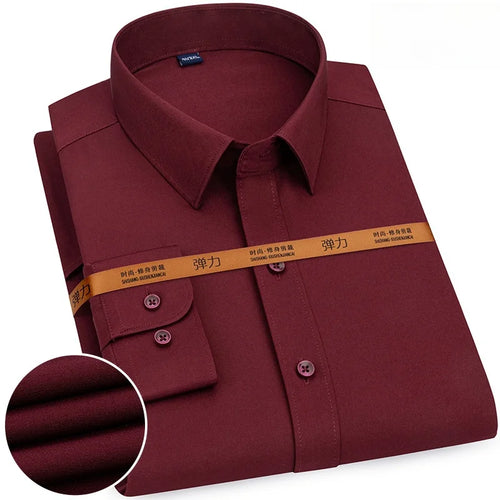 New Men's Solid Color Business Shirt Formal Fashion Thin Classic Basic