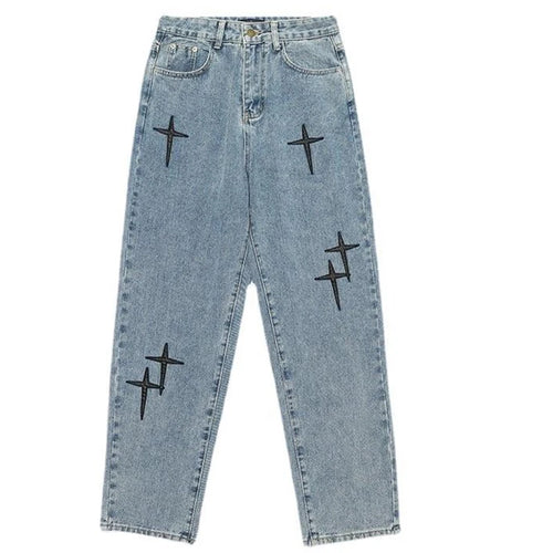Boyfriend Vintage Fashion Straight Casual Loose Denim Cargo Pants Men