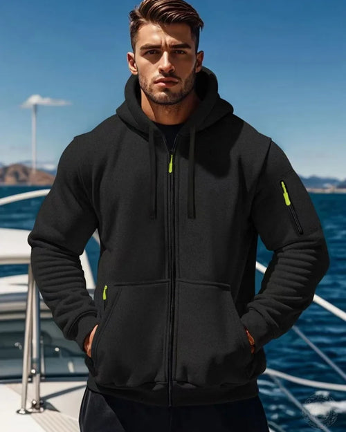 Casual top men's 2024 autumn and winter sportswear solid color men's