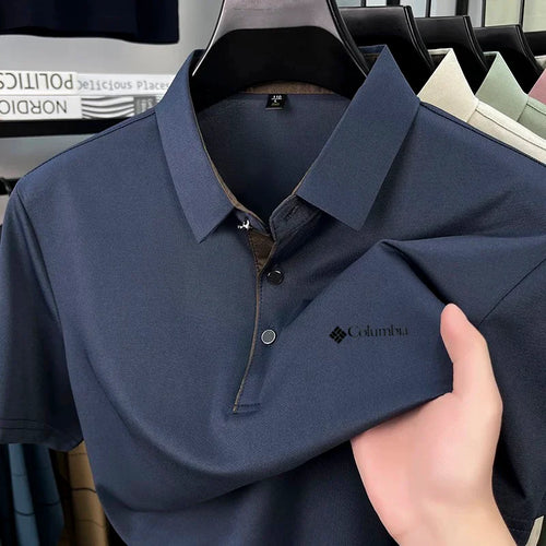 High end brand men's letter printed short sleeved polo shirt cool