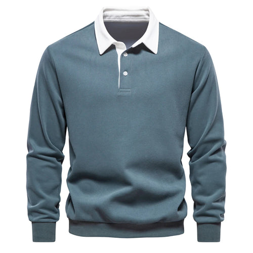 2023 New Autumn Fashion Design Polo Neck Sweatshirts for Men Casual
