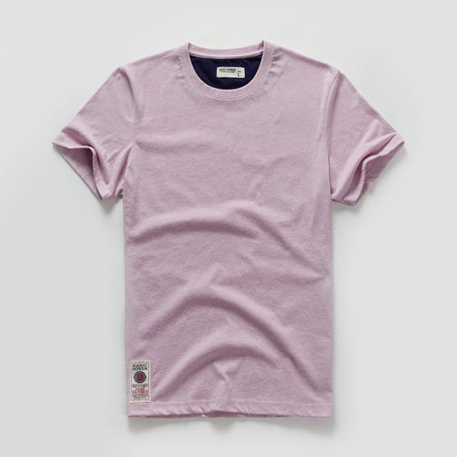 New Summer Men's t-shirt Cotton Solid T shirt Men Causal O-neck Basic