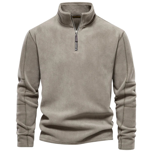 AIOPESON Brand Quality Thicken Warm Fleece Jacket for Men Zipper Neck