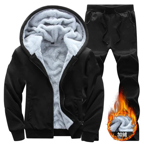 Wolf Czuadlte2024New Winter Men's Sports Set Casual Pants Hooded