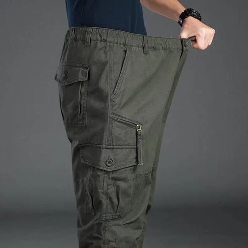 High Quality Men's Tactical Pants Elastic Waist Cargo Large Size