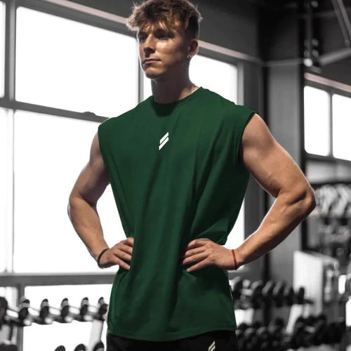 NEW Summer Fitness Sports Tank Top Men Breathable Loose Mesh Training