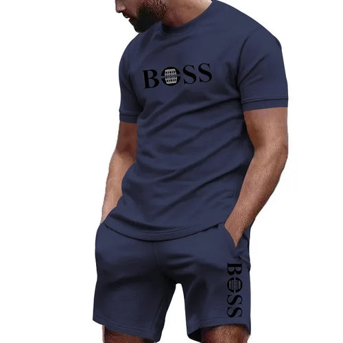 Men's two-piece sportswear short sleeved T-shirt and pants set running
