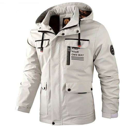 Fashion Men's Casual Windbreaker Jackets Hooded Jacket Man Waterproof