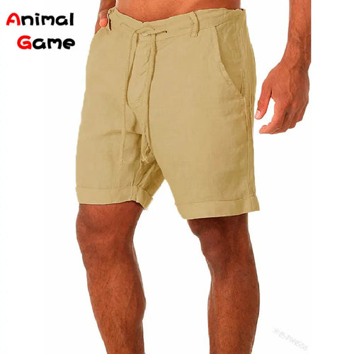 Summer Fashion Mens Linen Shorts Men Cotton Beach Short New Wild