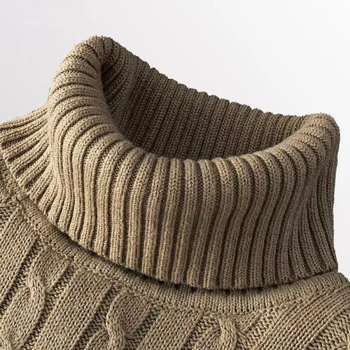 New Turtleneck Sweater Casual Men's Rollneck Knitted Sweater Keep Warm