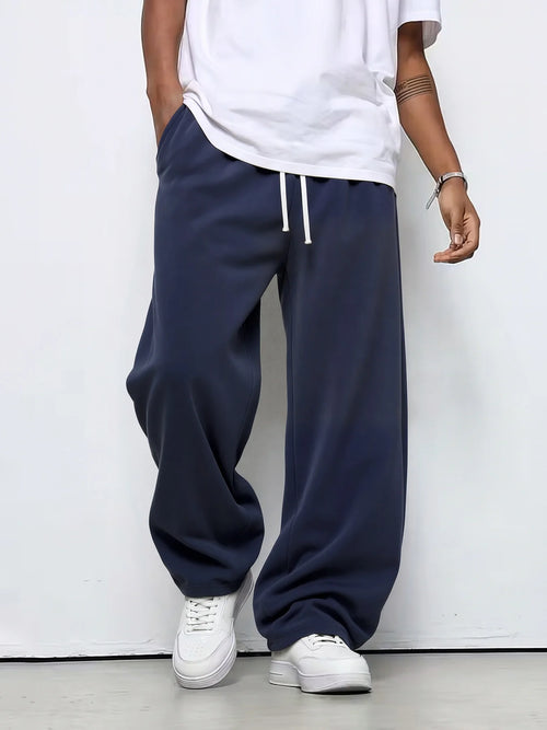 Men's Loose-fit Straight-leg Casual Pants Fashion Korean Wide-leg