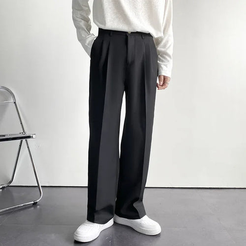 2025 New Men Straight Pants Fashion Korean Loose Suit Trousers Casual