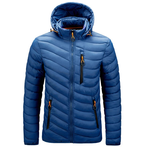 Mens Lightweight Outdoor Puffer Jacket Hooded Insulated Thermal Puffy