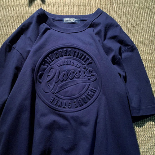 Vintage 3D Print Steel Seal Print Mens Short-sleeved T-Shirt Casual T