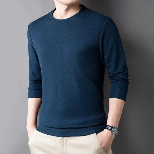Men's Casual Waffle Round Neck T-shirt Breathable, Comfortable, and