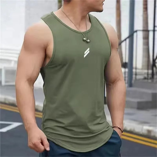 2025 Summer Men's tank top Casual Round Neck Mesh Undershirt Shirt