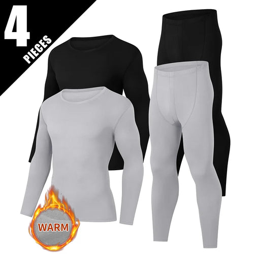 4/2-piece Men's Autumn And Winter Solid Color Round Neck Thermal