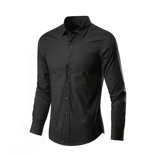 Men's Elastic Spring And Autumn New long Sleeve Shirt Anti-wrinkle