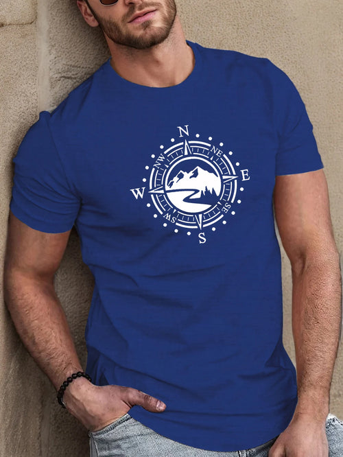 Men's summer 100 cotton fashionable casual loose plus size Compass