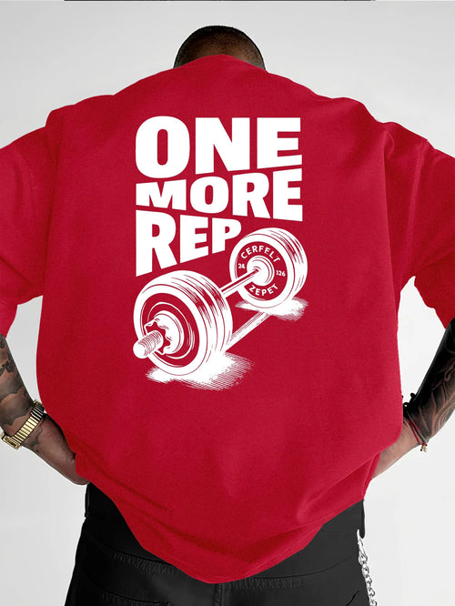 Men's T-Shirt Vintage Funny Gym Workout ONE MORE REP Weightlifting