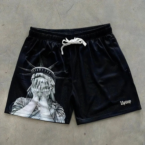 European and American men's summer Statue of Liberty print comfortable