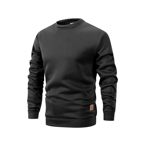 Men's Warm Crew Neck Sweatshirt Fleece Lined Thermal Pullover Autumn