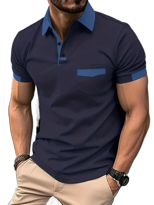 Summer Men's Short Sleeve T Shirts Solid Color Polo Shirt Breathable