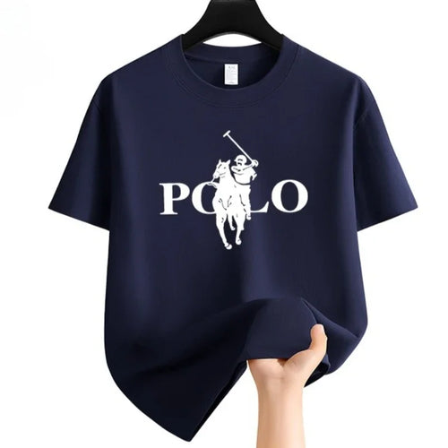 Men's fashionable casual T-shirt, versatile round neck short sleeved,