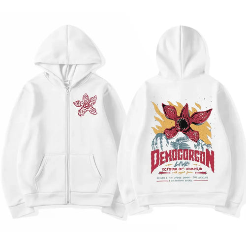 Eddie Munson The Demogorgon Zipper Hoodie Men Women Cannibal Flower