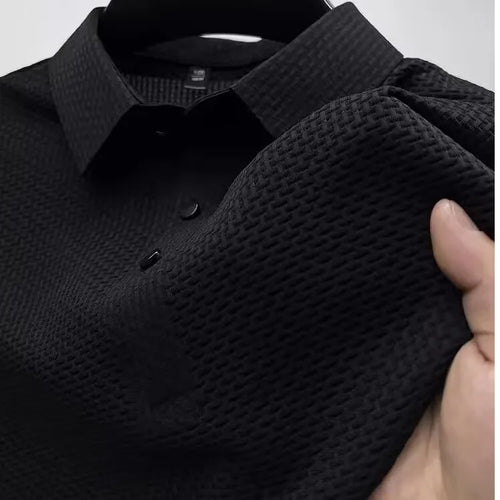 Summer New Men's Lop-up Hollow Short-sleeved Polo Tee Shirt Ice Silk