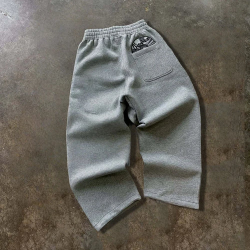 Fashionable Street Style Embroidered Sweatpants Autumn Winter Casual