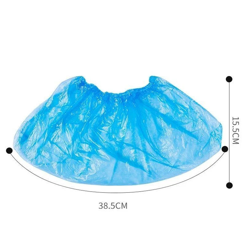 100PCS Portable Waterproof Boot Covers Plastic non-slip Wear
