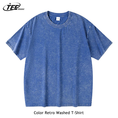 Couple Washed Retro 230g Heavy Duty Cotton Short Sleeved T-shirts
