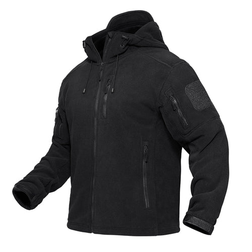 Tacvasen Spring Winter Fleece Jacket With Hoodie Mens Tactical Fleece